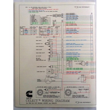  NEW Cummins L10, M11, N14 Celect Engines Electrical Wiring Diagram Laminated Brochure